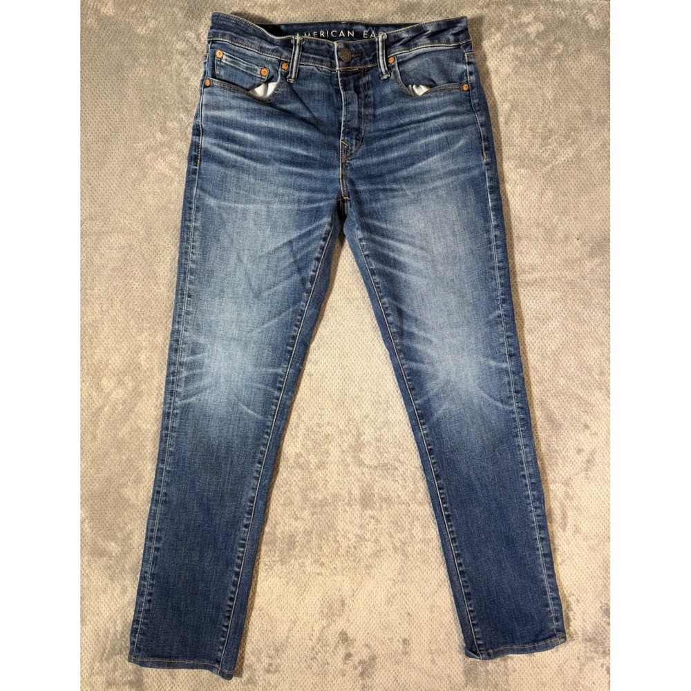 American Eagle Men's 32x34 Slim AirFlex Temp Tech Stretch Jeans Medium Wash